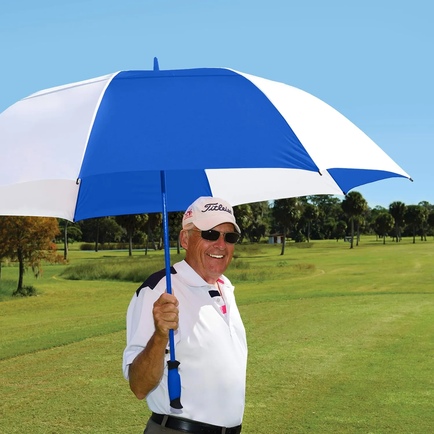 The Paramount Vented Large 64 inch Windproof Automatic Open Double Canopy Golf Umbrella for Rain, Wind and Sun, Strong & Lightweight Oversized Golf Umbrella with Wind Vent for Men & Women