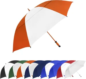 The Paramount Vented Large 64 inch Windproof Automatic Open Double Canopy Golf Umbrella for Rain, Wind and Sun, Strong & Lightweight Oversized Golf Umbrella with Wind Vent for Men & Women