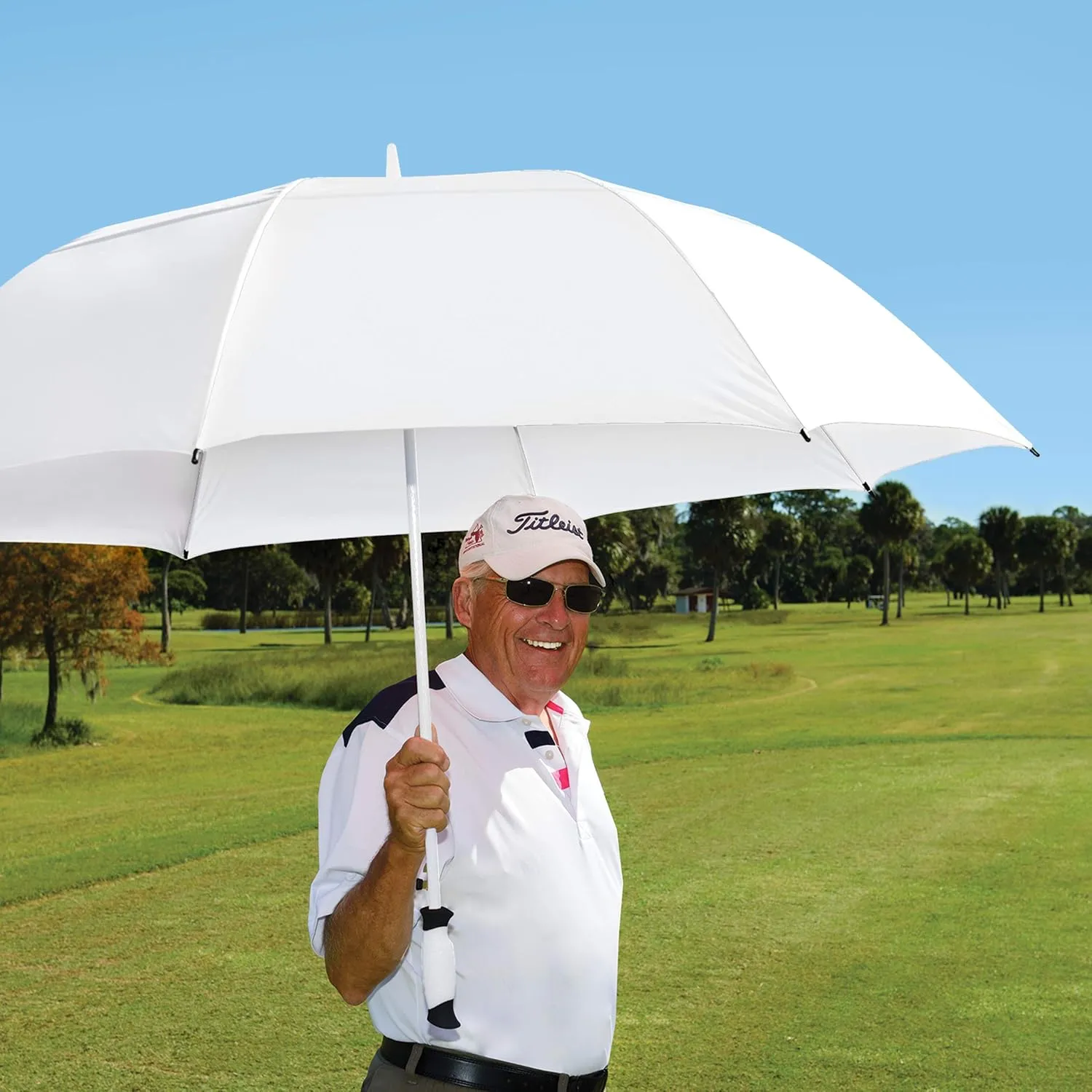 The Paramount Vented Large 64 inch Windproof Automatic Open Double Canopy Golf Umbrella for Rain, Wind and Sun, Strong & Lightweight Oversized Golf Umbrella with Wind Vent for Men & Women