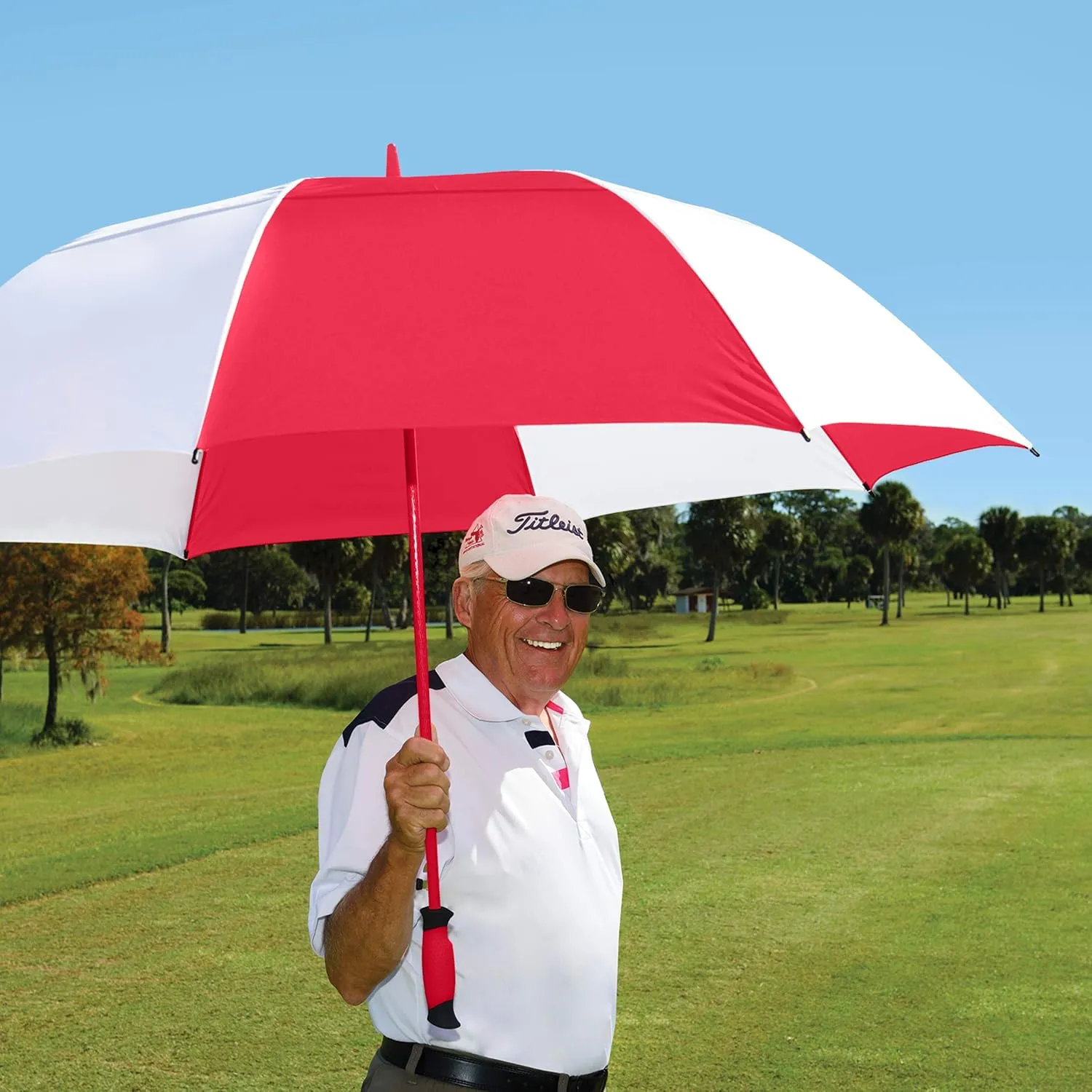 The Paramount Vented Large 64 inch Windproof Automatic Open Double Canopy Golf Umbrella for Rain, Wind and Sun, Strong & Lightweight Oversized Golf Umbrella with Wind Vent for Men & Women