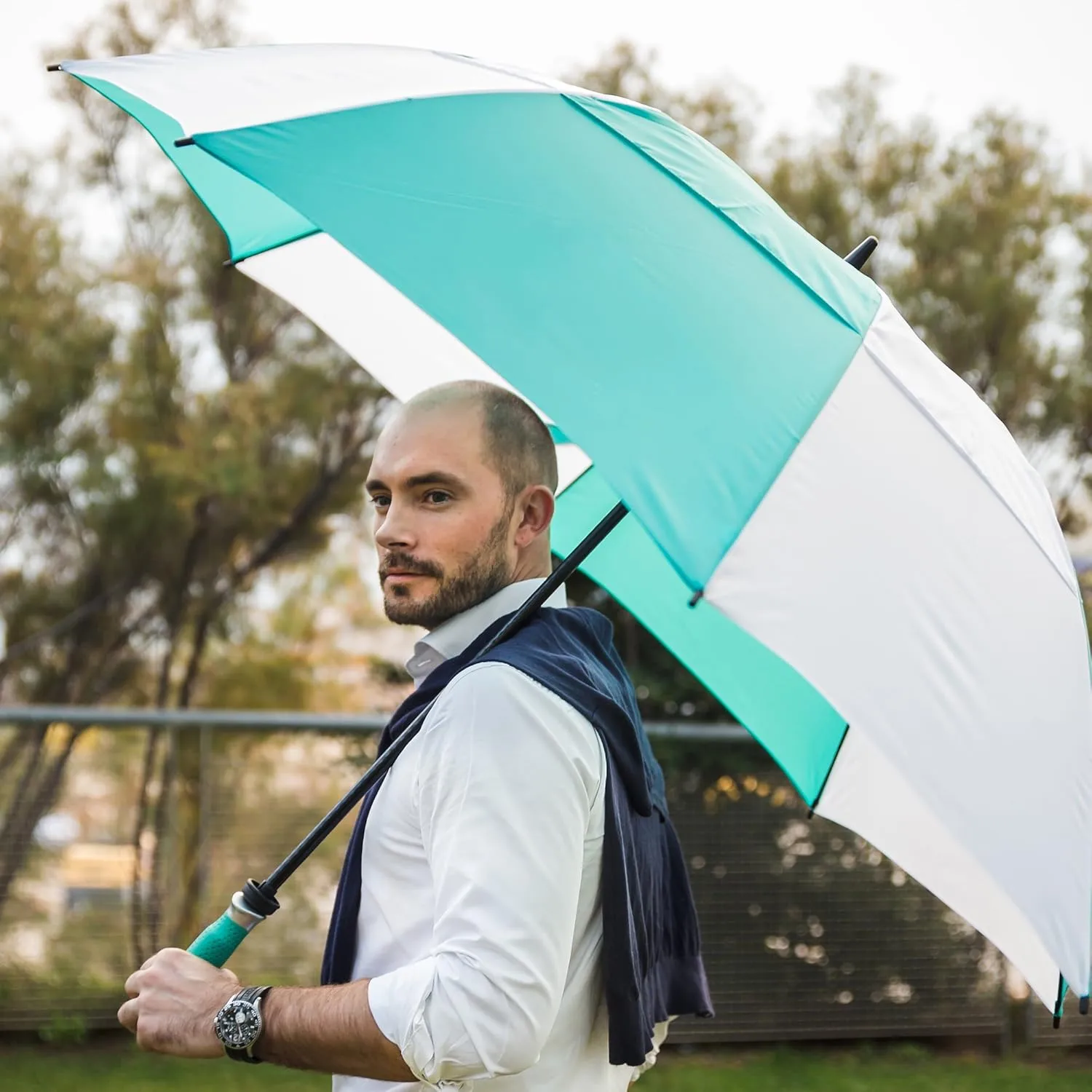 The Typhoon Tamer 62 Inch Vented Windproof Double Canopy Large Golf Umbrella for Rain & Wind, Strong Fiberglass Oversized Lightweight Professional Quality Golfers Umbrella for Men & Women, Red/Black