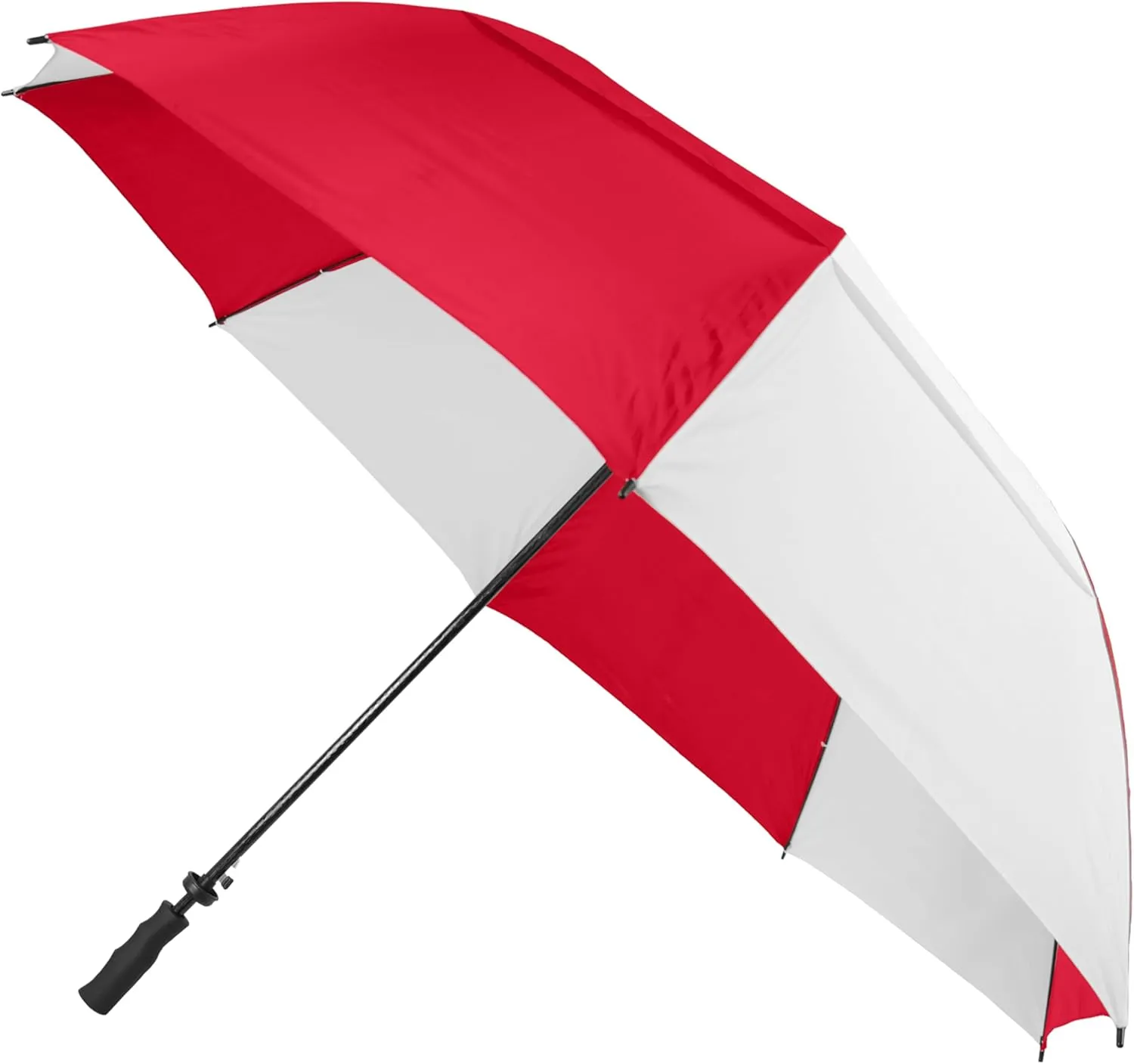 The Vented Tornado 64" Large Oversize Windproof Automatic Open Golf Umbrella, Heavy Duty Thick Fiberglass Ribs Waterproof Wind Vent Portable 2 Person Golf Umbrella for Men and Women - Red/White