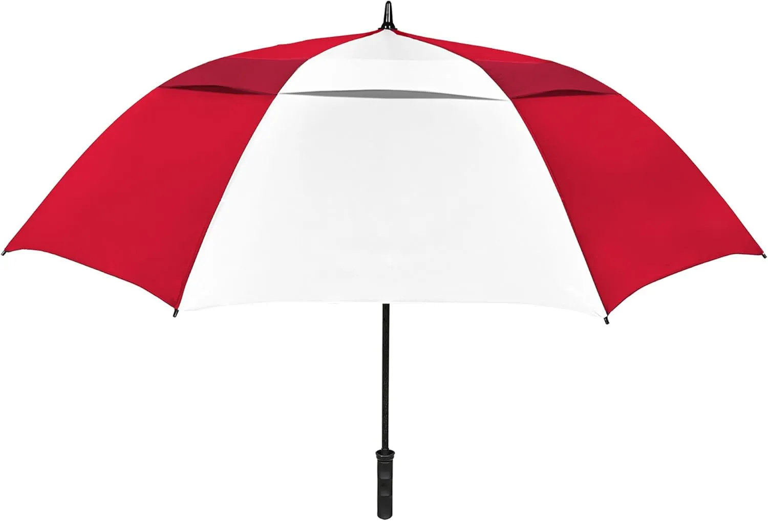 The Vented Tornado 64" Large Oversize Windproof Automatic Open Golf Umbrella, Heavy Duty Thick Fiberglass Ribs Waterproof Wind Vent Portable 2 Person Golf Umbrella for Men and Women - Red/White