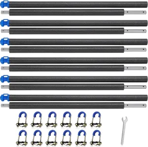 TOBWOLF 6PCS 10-16FT Trampoline Replacement Enclosure Poles Kit, Universal Safety Trampoline Poles Fits 6 Straight Poles Trampoline Frame, Compatible with Trampoline Legs of Up to 1.65"/4.2CM Diameter