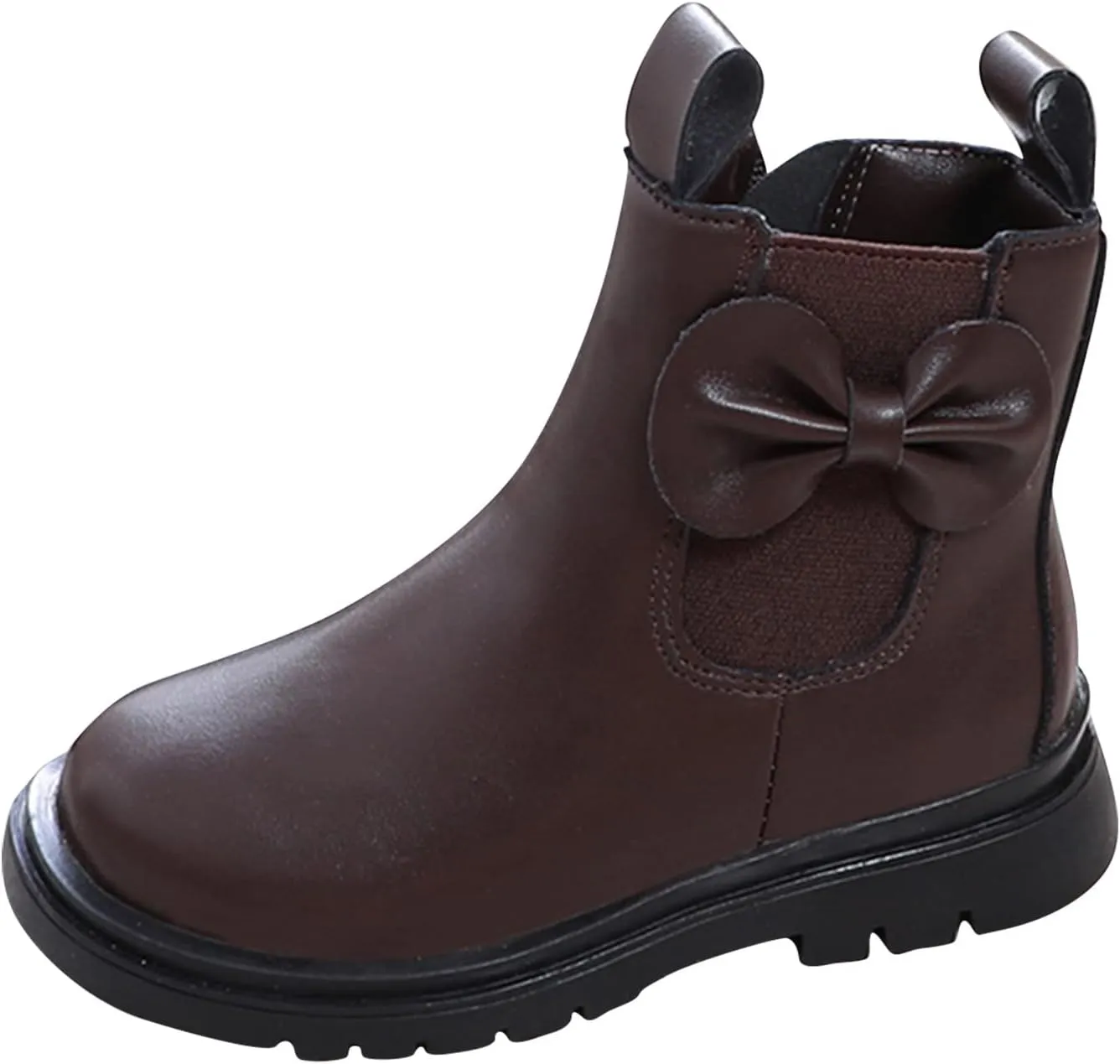 Toddler Leather Boots 𝐖aterproof Short Snowboots Baby Girls Boys Non Slip Black Ankle Booties Kids First Walking Shoes
