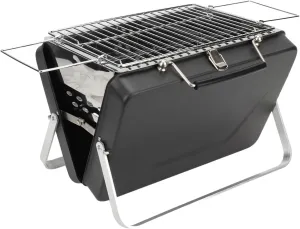 TOPINCN Portable Charcoal Grill Easy Installation, Not Stick Design Foldable for Cooking Outdoors, Rustproof Iron Chrome Plated Grill Net for Camping (Black)