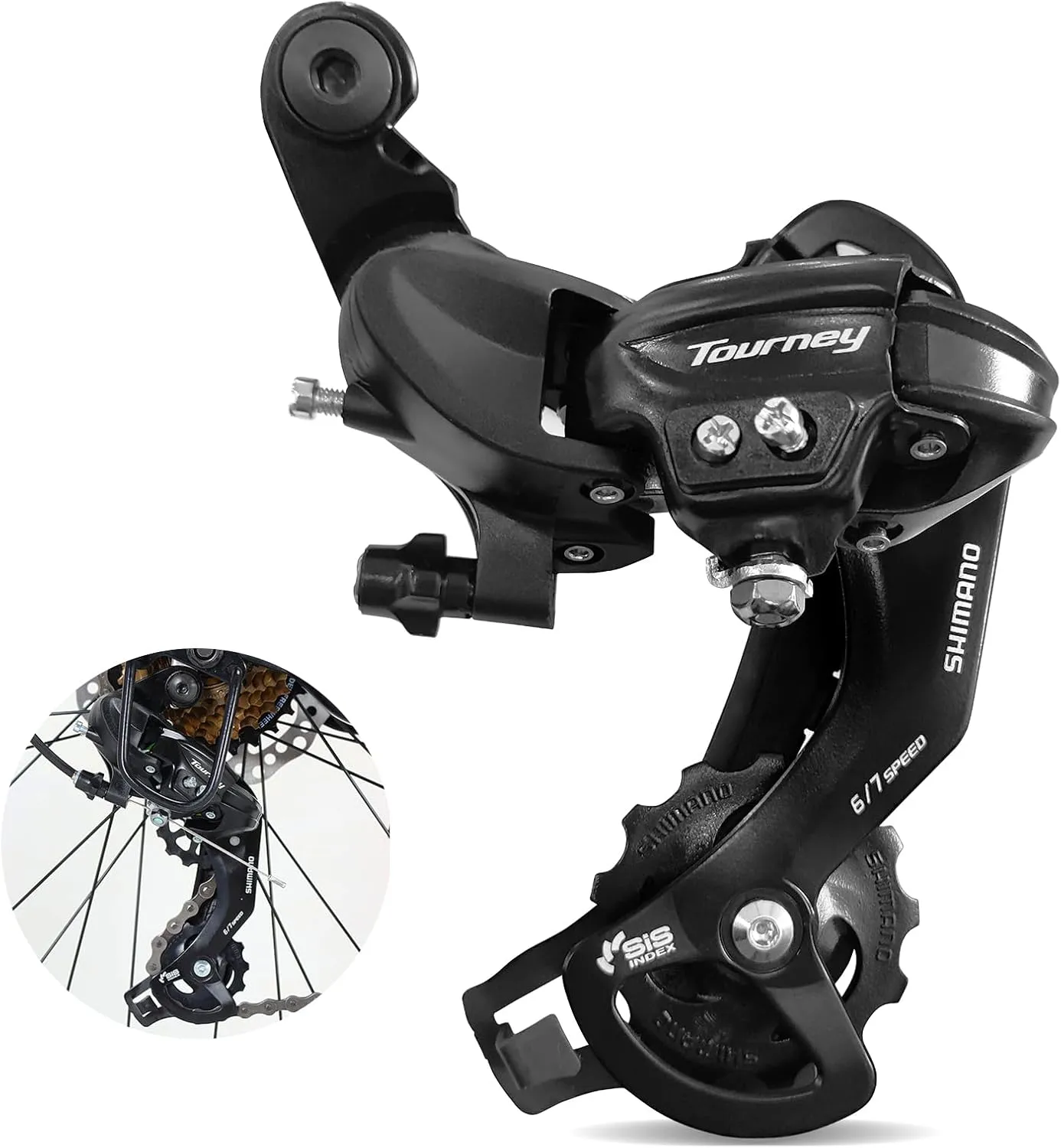 Tourney Rear Derailleur RD-TY300 6/7Speed Rear Derailleur Direct Mount for Mountain Bike Road Bike Snowmobile Trail Bike