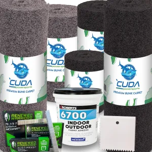 Trailer Hardware Kit-Cuda Boat Trailer Bunk Carpet 12 Inch Wide-PREMIUM30-Charcoal 12" x 13Ft-No Kit-Carpet Only-Boat Trailer Carpet Waterproof Premium Kit30