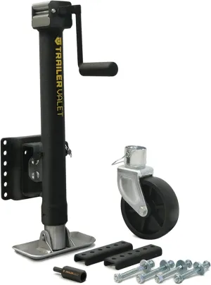 Trailer Valet TVJX2S-MW Drill Powered Trailer Jack - with Drill Adapter - Heavy Duty - Includes Jack Wheel - 2,000 lb Weight Capacity