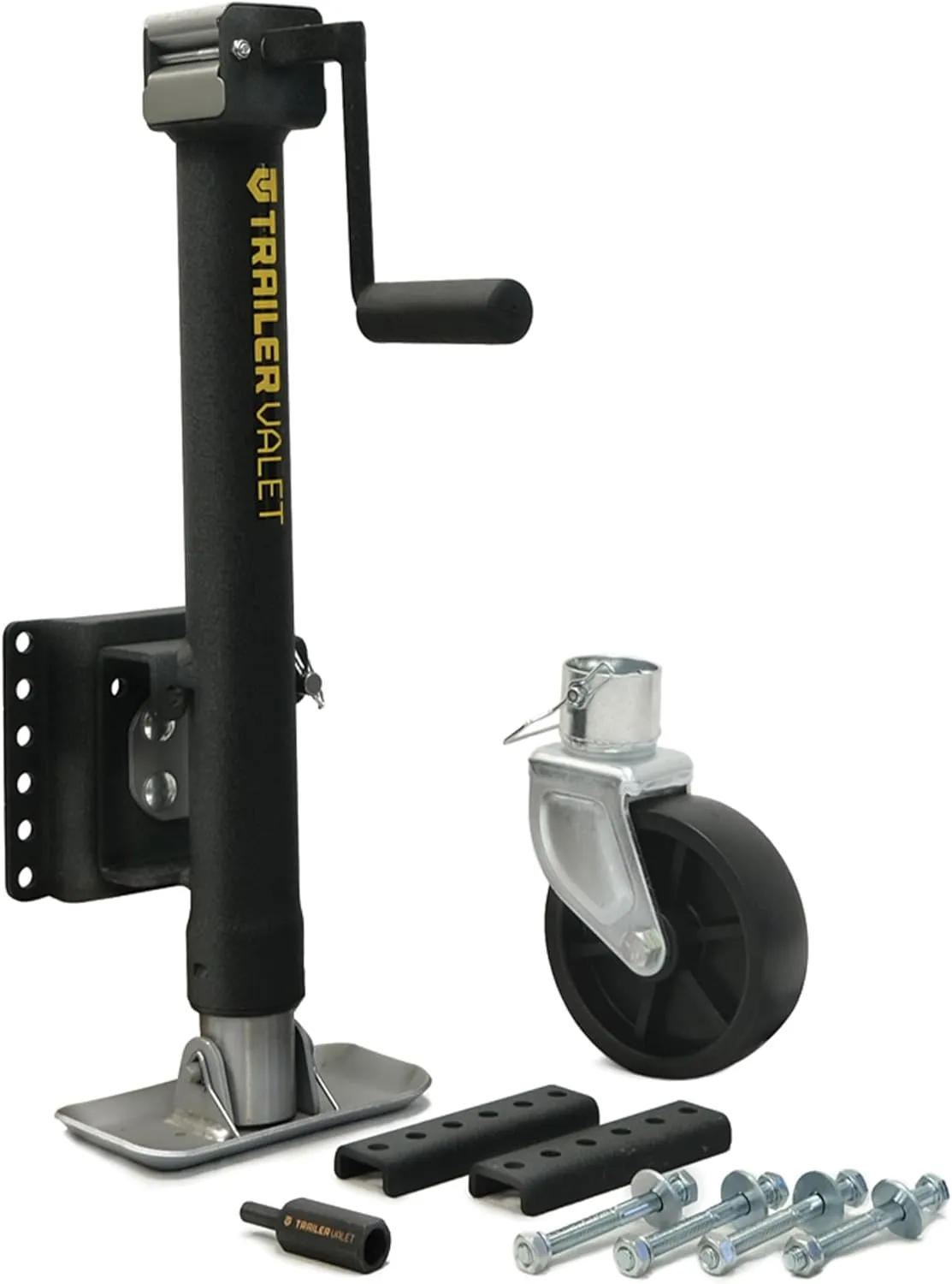 Trailer Valet TVJX2S-MW Drill Powered Trailer Jack - with Drill Adapter - Heavy Duty - Includes Jack Wheel - 2,000 lb Weight Capacity