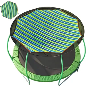 Trampoline Canopy 14FT 8 Pole UV Protection Hexagonal PU Trampoline Shade with Grommet Breathable Cooling Shade Cover for Outdoor