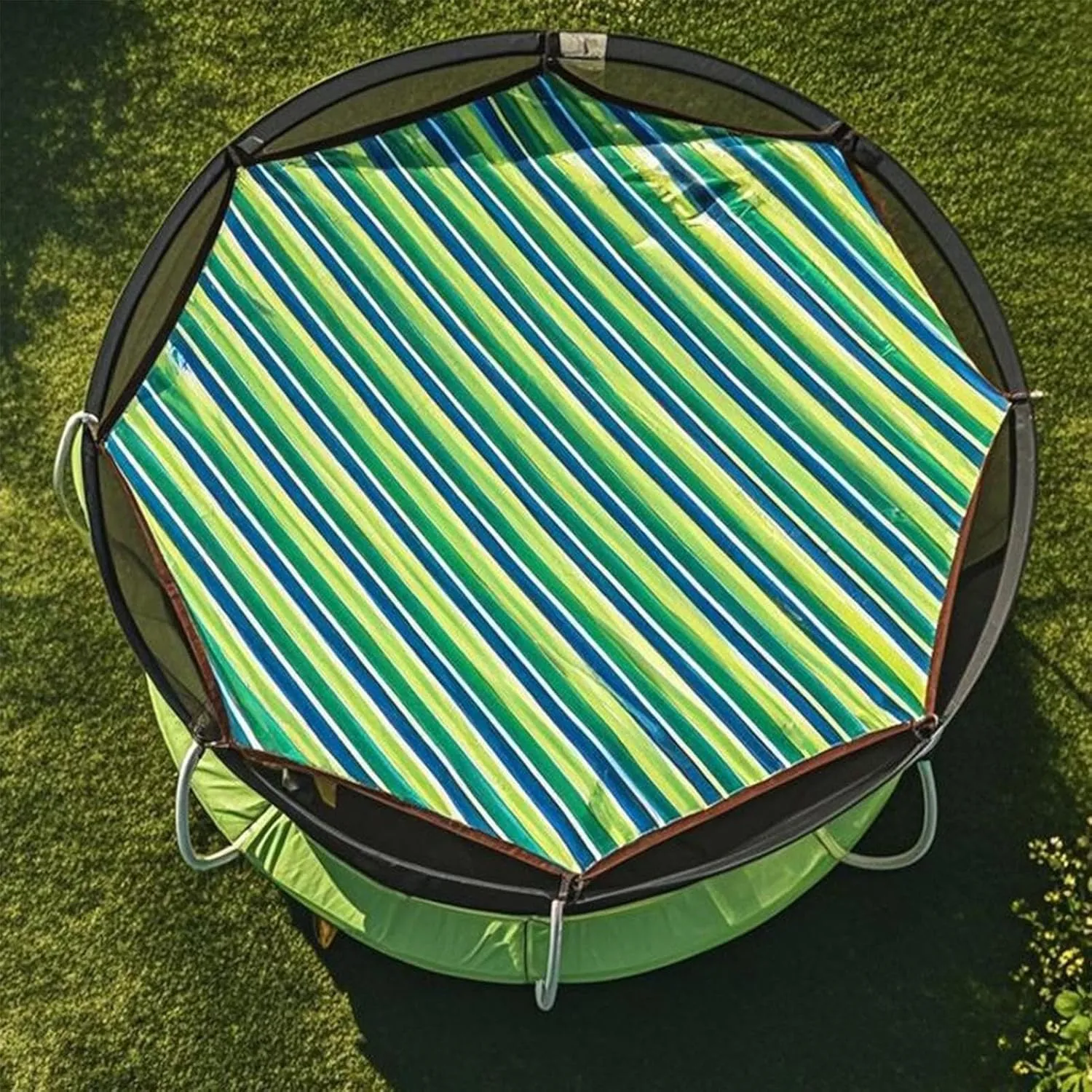 Trampoline Shade Canopy - UV-Blocking Cover With Mesh Ventilation, Outdoor Sun Protection Tent | Protective Accessories Replacement UV Protection, Breathable Safety Net Roof Shelter For Backyard Bounc