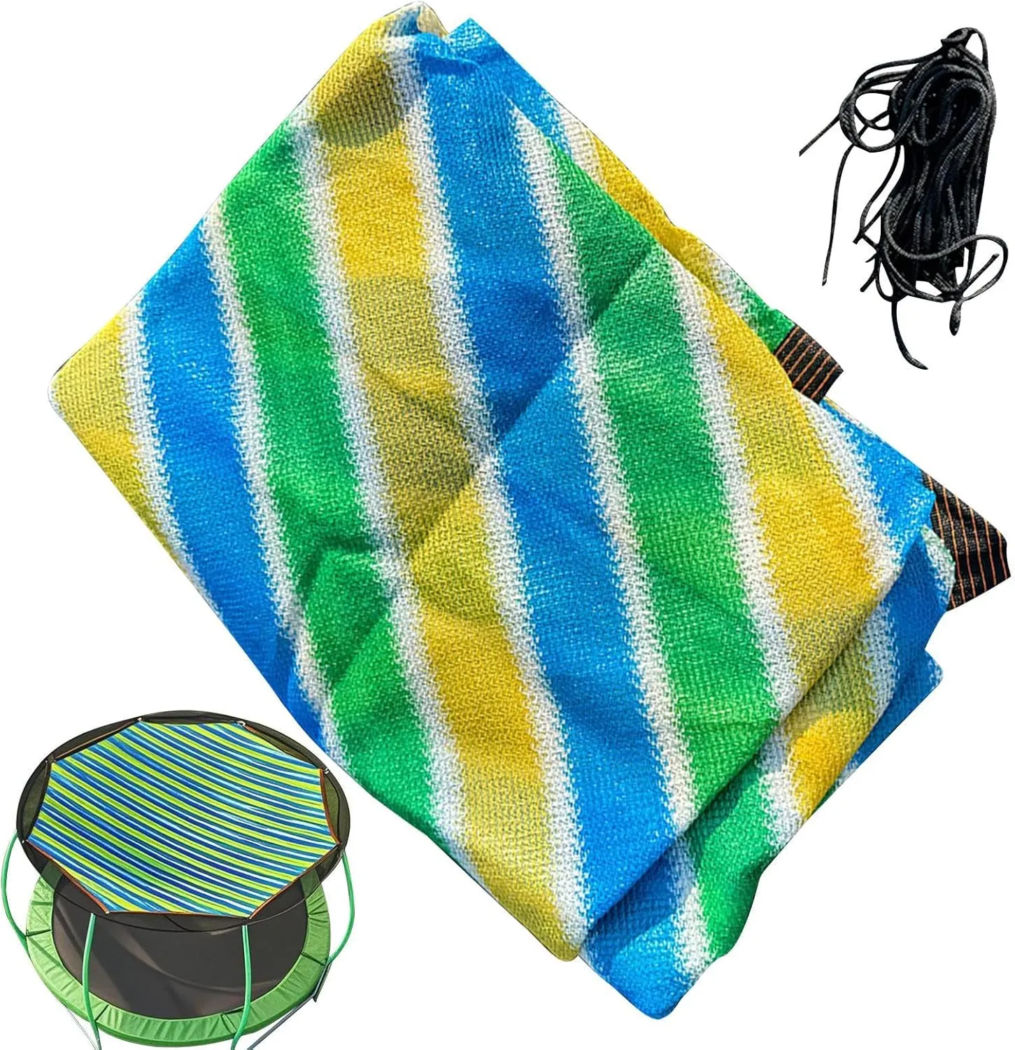 Trampoline Shade Canopy - UV-Blocking Cover With Mesh Ventilation, Outdoor Sun Protection Tent | Protective Accessories Replacement UV Protection, Breathable Safety Net Roof Shelter For Backyard Bounc