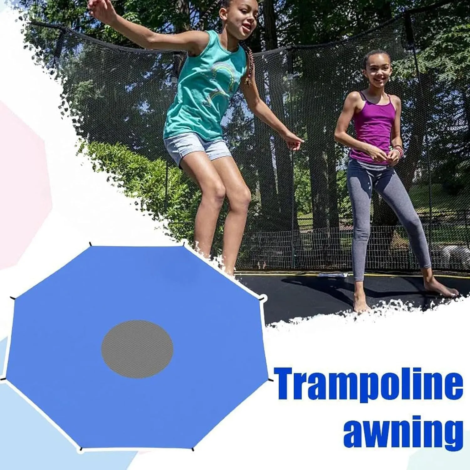 Trampoline Shade Cover, Trampoline Shade, 8ft 10ft 12ft 14ft 16ft Sun-Protection Trampolines Canopy, Trampoline Canopy, Easy to Install, Anti-Uv Trampolines Sunshade Accessories,14ft