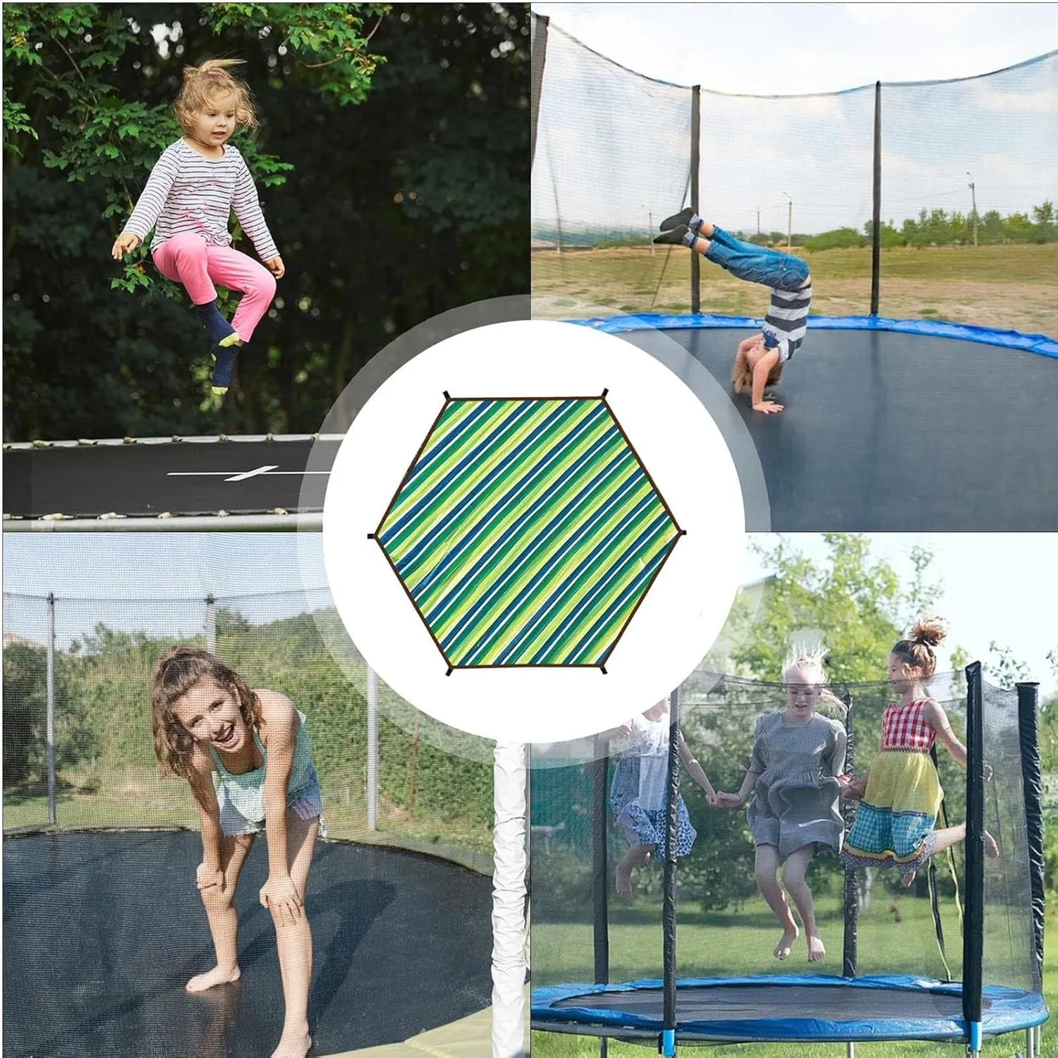 Trampoline Shade Cover - Waterproof & UV Protection Top Cover for 8ft to 16ft Trampolines (8,10,12,14,15,16 ft) - Sunproof Canopy for Outdoor Use, Weather Resistant