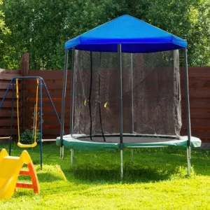 Trampoline Shade Cover,8FT/6FT Waterproof Sun Protection Trampolines Canopy,Sunshade Cloth Accessories Sports Top Roof for Outdoor Backyard Playground（Cover Only）