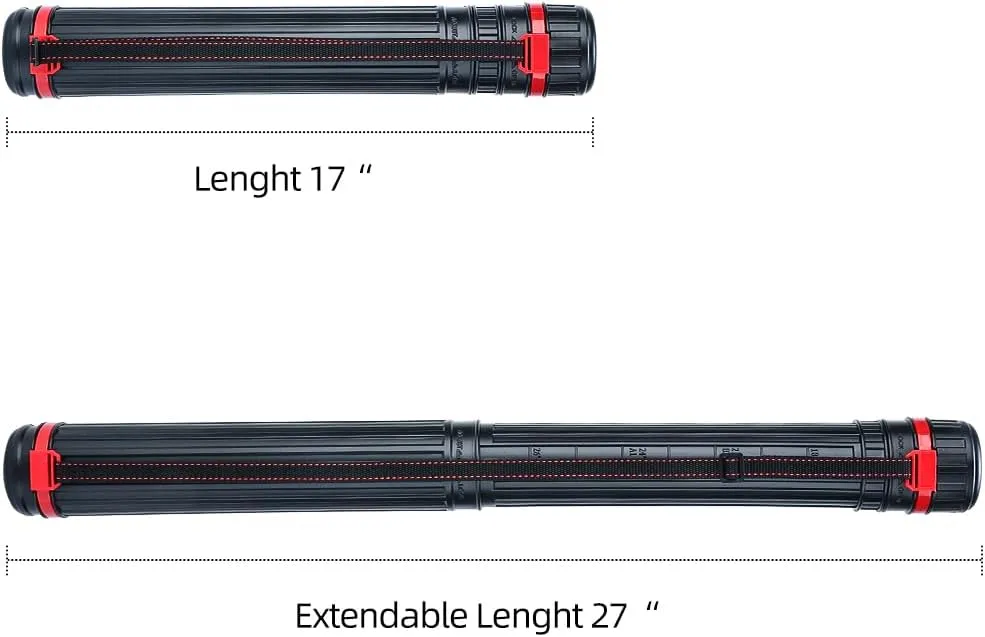 TRANSON 2-Pack Small Poster Tube Storage 17“ to 27” Extendable for Documents Blueprints Artworks Scrolls
