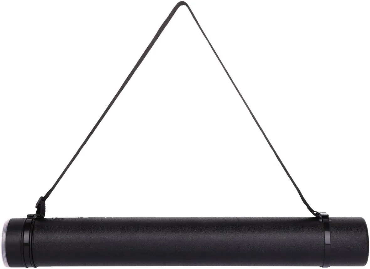 TRANSON Poster Documents Storage Tube 24"-40" Extendable for Artworks, Blueprints, Drafting and Scrolls Color Black