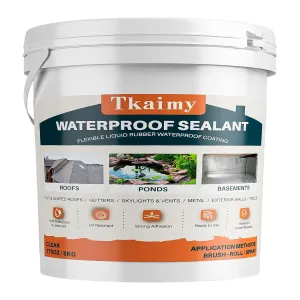 Transparent Waterproof Coating 175oz, Water-Based Invisible Waterproof Agent Leak Repair Sealant, Indoor & Outdoor Roofs, Shower Walls, Bathroom, Kitchen, Liquid Water Proof Clear Sealant