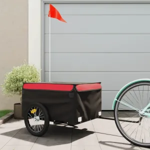 Transport Heavy Loads with Durable Bike Trailer, Iron Construction, Easy Connection, Black and Red Design