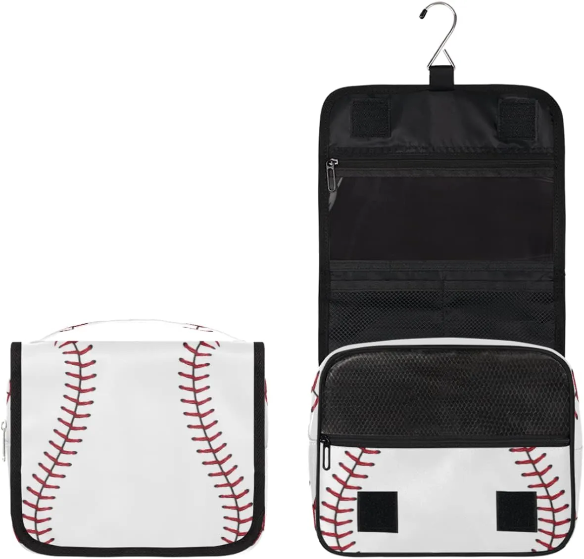 Travel Hanging Toiletry Bag for Women Men Baseball Cosmetic Bag Waterproof Makeup Organizer for Accessories, Shampoo, Full Sized Container, Toiletries for Bathroom Shower
