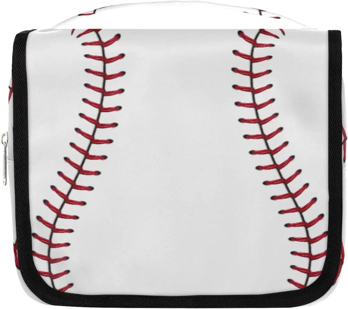 Travel Hanging Toiletry Bag for Women Men Baseball Cosmetic Bag Waterproof Makeup Organizer for Accessories, Shampoo, Full Sized Container, Toiletries for Bathroom Shower