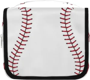 Travel Hanging Toiletry Bag for Women Men Baseball Cosmetic Bag Waterproof Makeup Organizer for Accessories, Shampoo, Full Sized Container, Toiletries for Bathroom Shower