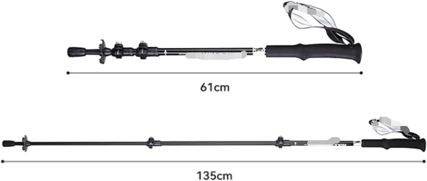 Travel Trekking Pole Trekking Poles Hiking Poles Aluminum Alloy Walking Stick Ultralight for Hiking Camping Outdoor Activities(Black)
