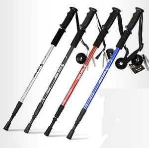 Trekking Walking Hiking Sticks Poles Alpenstock Anti-shock 65-135cm Black