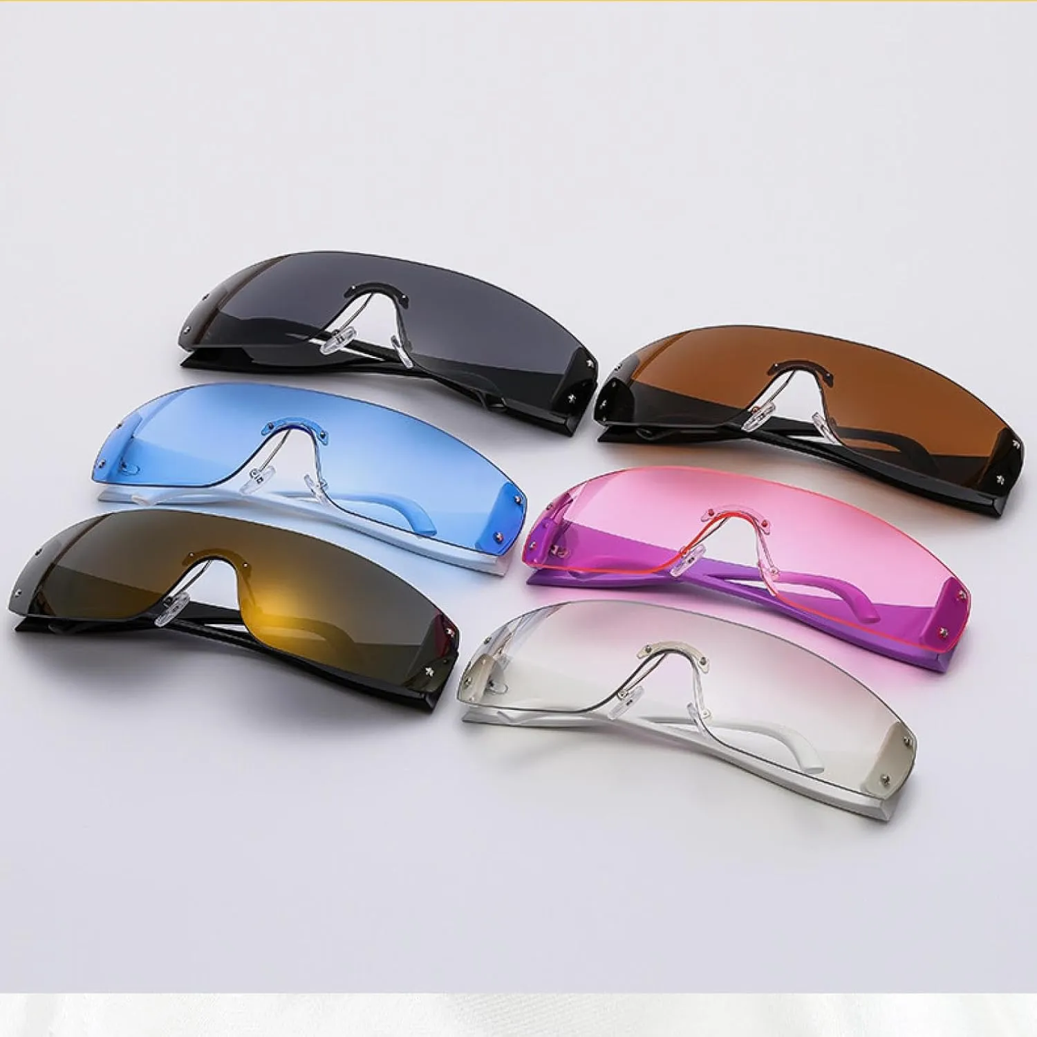 Trendy Luxury Punk Sunglasses Men Women One Piece Sun Glasses Unisex Outdoors Shades Fashion Eyeglasses Uv400