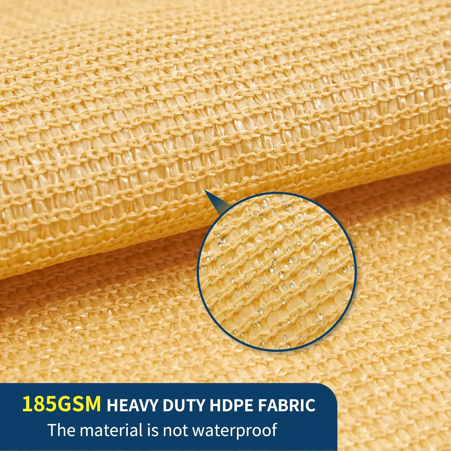 Triangle 20' x 20' x 20' Sun Shade Sail, UV Block Sunshade Canopy, Sand Permeable Patio Cover for Garden Backyard Outdoor Facility and Activities