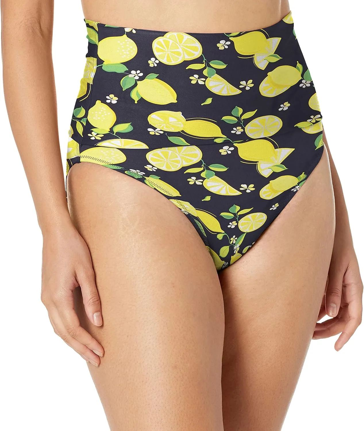 Trina Turk Women's High Waist Roll Up Hipster Bikini Swimsuit Bottom