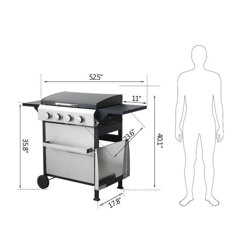 Ultimate Outdoor BBQ Grill with Foldable Table & Storage