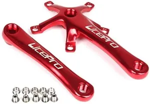 Ultra-Light Bicycle Square Crank, 170mm Aluminum 130mm BCD for Single Speed Folding Bike BMX