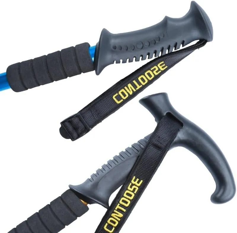 Ultra-Lightweight Folding Trekking Poles Made of Aluminum with Adjustable Length and Shock Absorption Perfect for Hiking, Backpacking, and Camping Easy to Pack and Carry