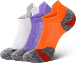 Ultrafun 3 Pairs Ankle Running Socks for Men Women Coolmax Compression Cushion Low Cut Athletic Sports Socks