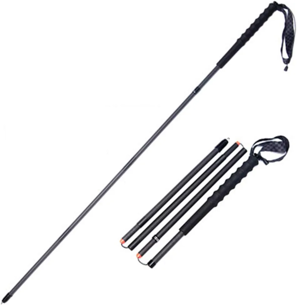 Ultralight Carbon Fiber Trekking Poles - 2 Pack with Antishock,Telescopic, Collapsible and Strong for Hiking, Camping, Mountaining, Backpacking, Walking, Trekking/Black ()