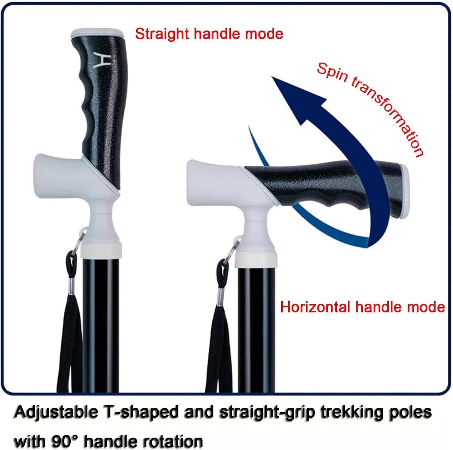 Ultralight Trekking poles-90° Swivel Handle, Hiking Sticks for Backpacking, Titanium Alloy Walking or Hiking Sticks with Quick Adjustable Locks