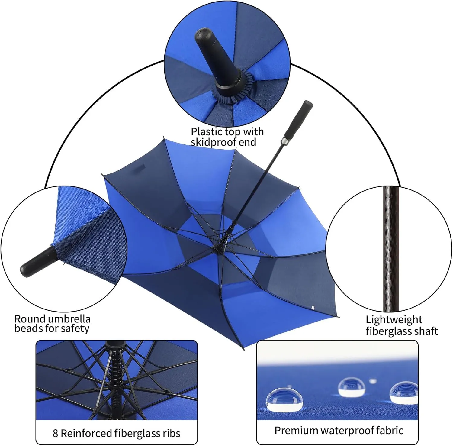 Umbrella Golf 54/62/68/72 Inch Extra Large Oversize Umbrellas for Rain Windproof Automatic Open Double Canopy Vented Stick Umbrellas for Men and Women