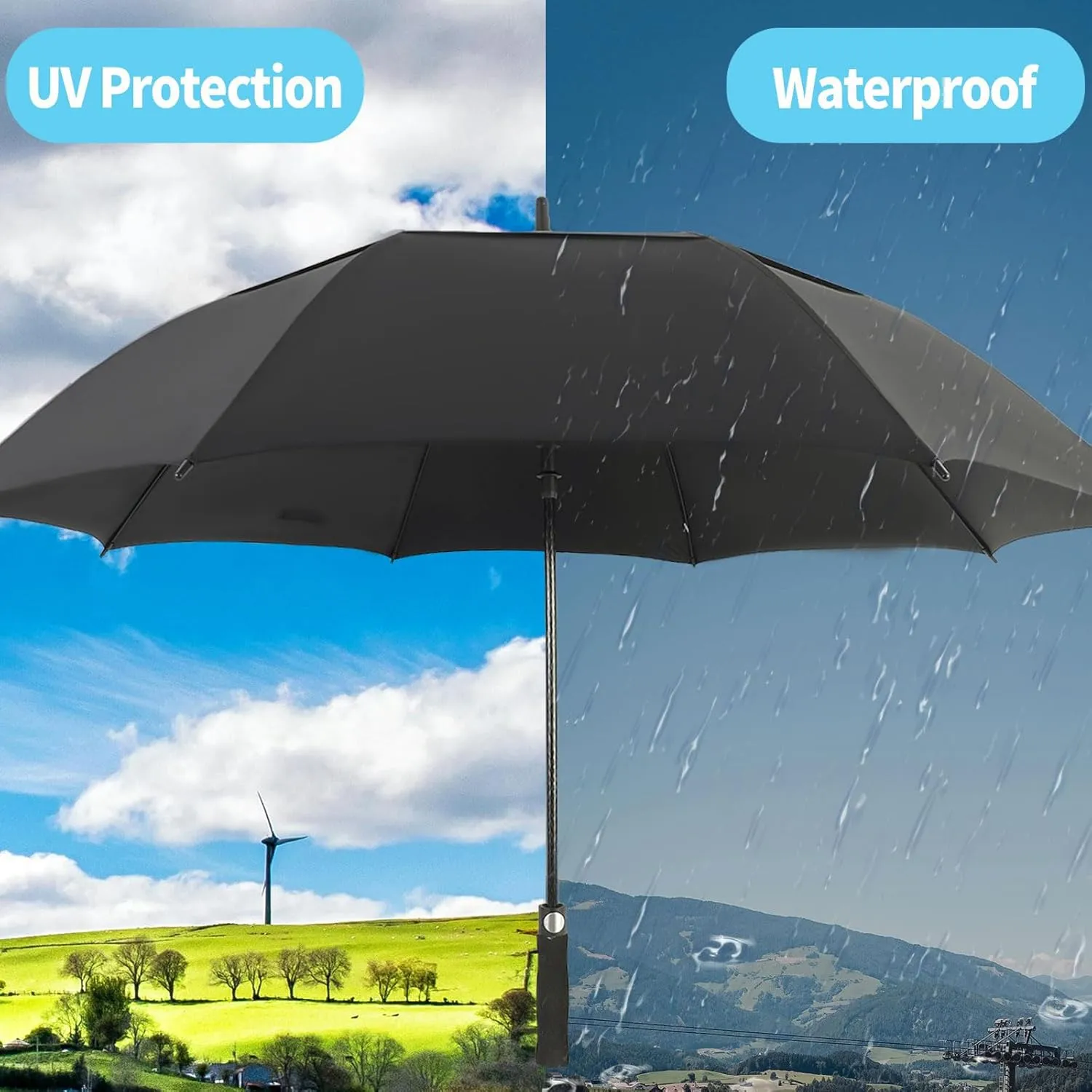 Umbrella Golf 54/62/68/72 Inch Extra Large Oversize Umbrellas for Rain Windproof Automatic Open Double Canopy Vented Stick Umbrellas for Men and Women