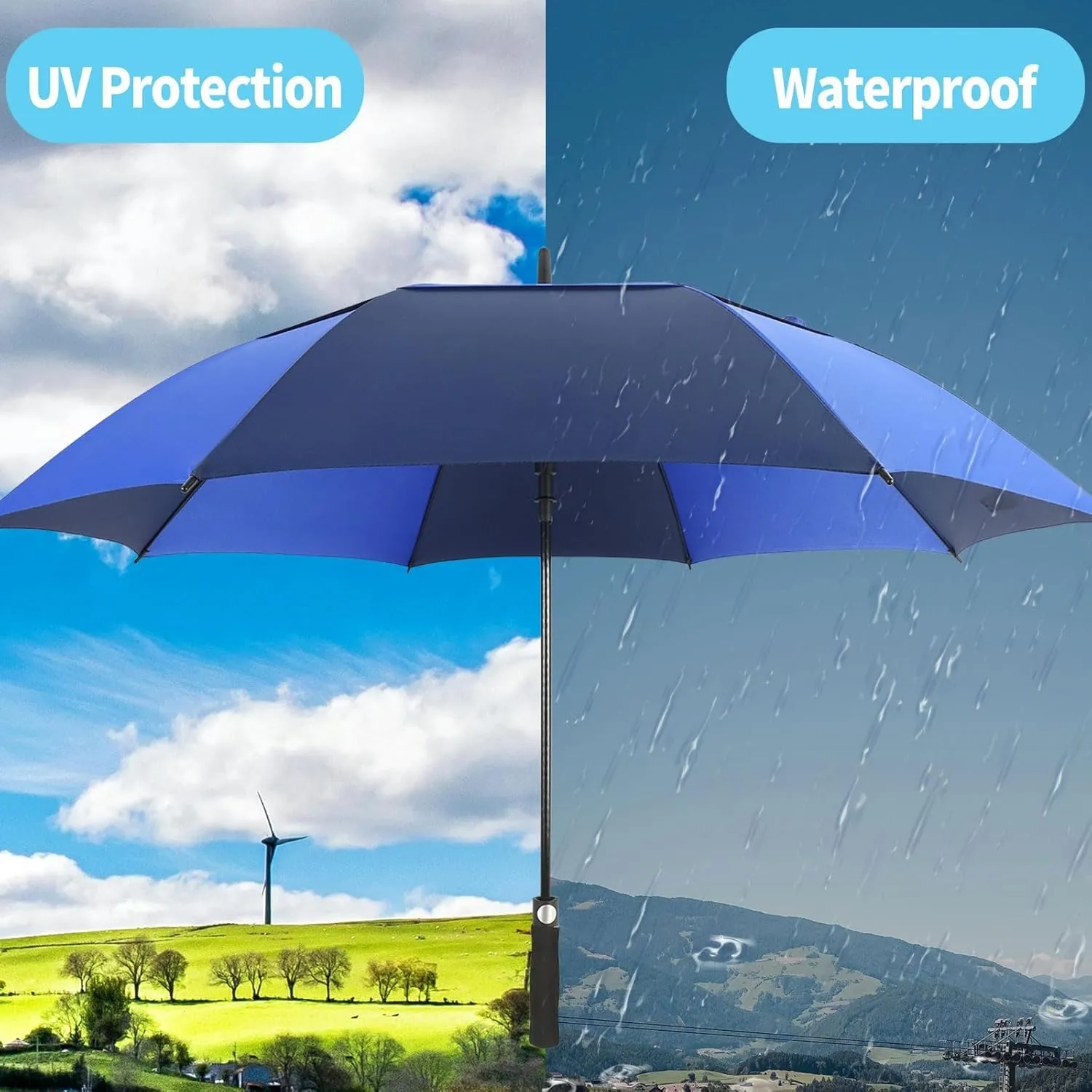 Umbrella Golf 54/62/68/72 Inch Extra Large Oversize Umbrellas for Rain Windproof Automatic Open Double Canopy Vented Stick Umbrellas for Men and Women
