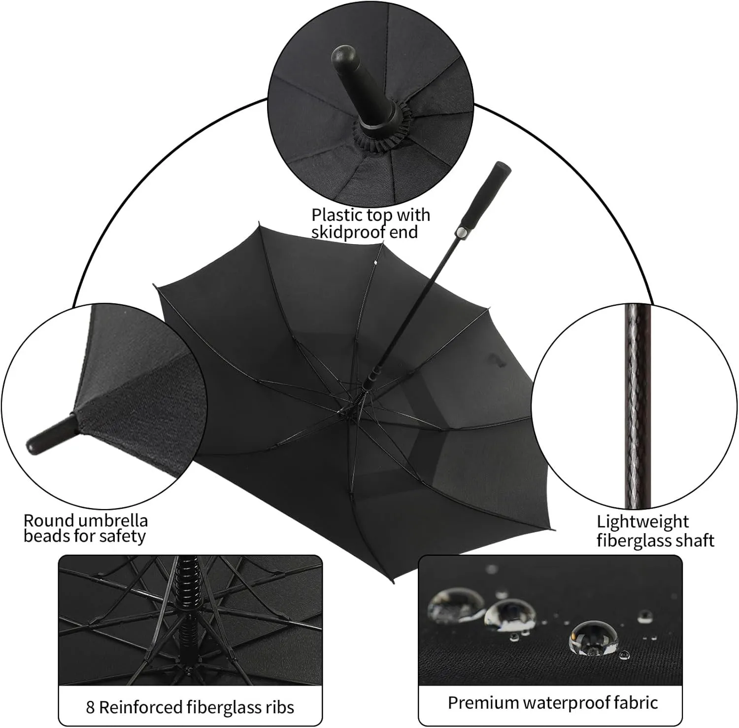 Umbrella Golf 54/62/68/72 Inch Extra Large Oversize Umbrellas for Rain Windproof Automatic Open Double Canopy Vented Stick Umbrellas for Men and Women