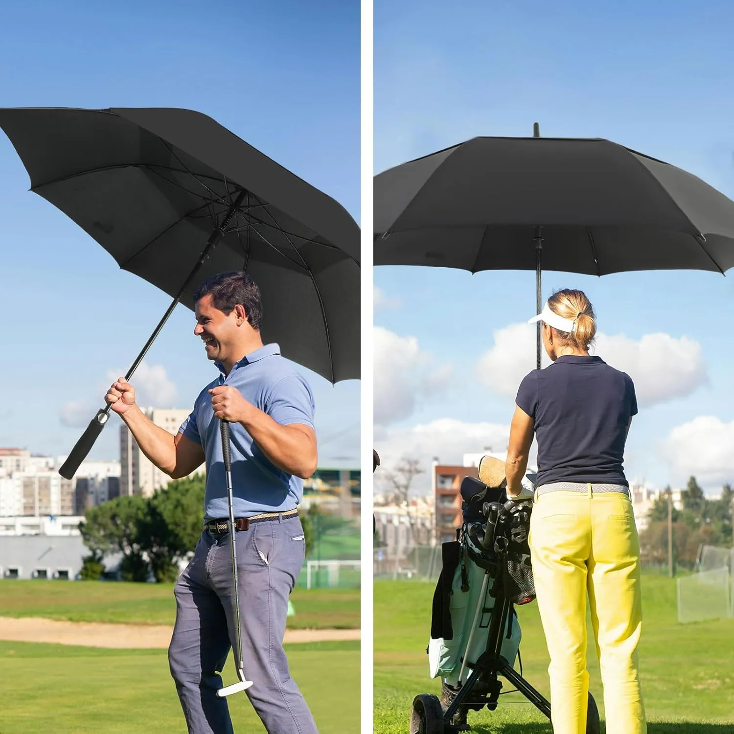 Umbrella Golf 54/62/68/72 Inch Extra Large Oversize Umbrellas for Rain Windproof Automatic Open Double Canopy Vented Stick Umbrellas for Men and Women