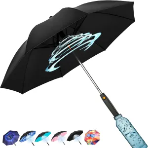 Umbrella with Fan and Mist Spray, 2025 upgraded UV Blocking Umbrella with Fan and Mister for Summer outdoor activities
