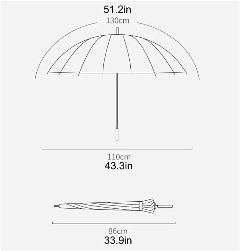 Umbrellas for Rain Golf Umbrella Large Automatic Open Canopy Vented Umbrella Windproof Waterproof Stick Umbrella Umbrellas for Rain Windproof (Color : Brown)