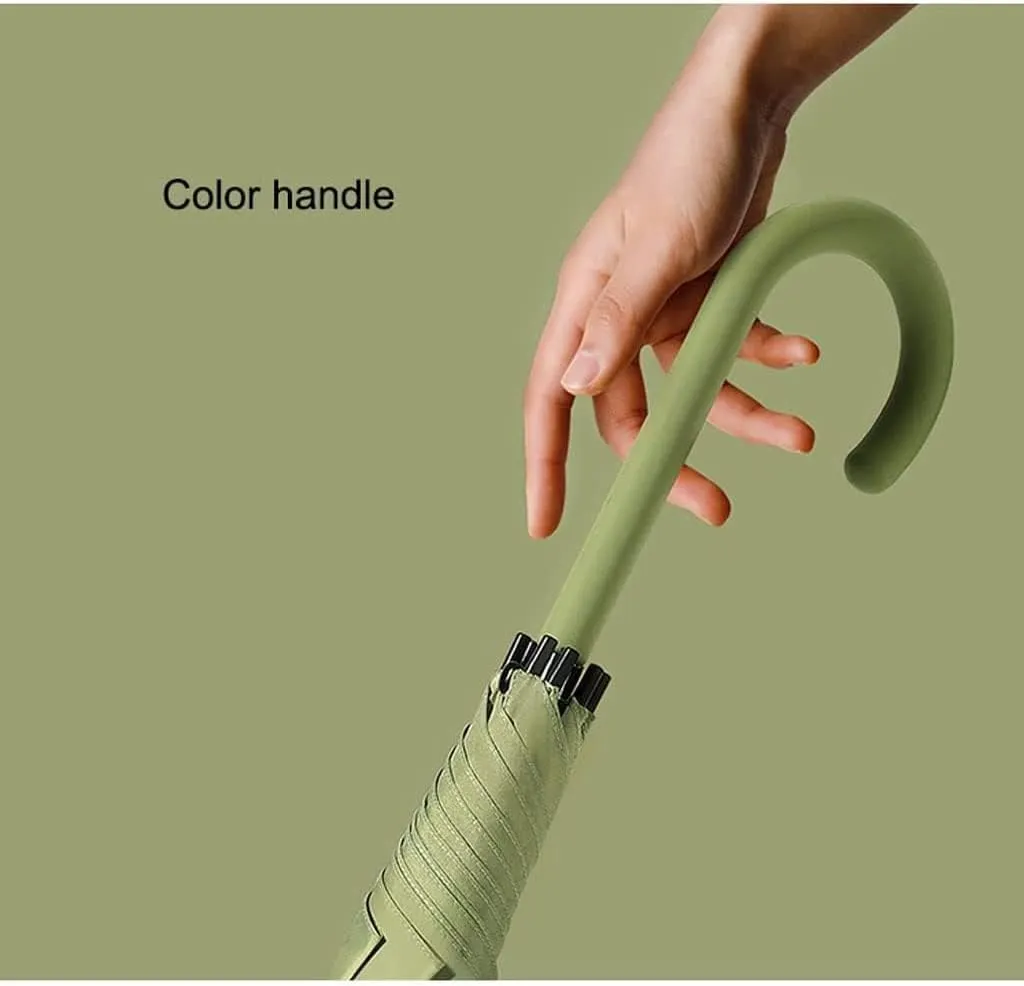 Umbrellas for Rain Umbrella Large Stick Umbrella Windproof Waterproof Solid Color Rain Canopy Vented Cane Umbrella Umbrellas for Rain Windproof (Color : Pink)