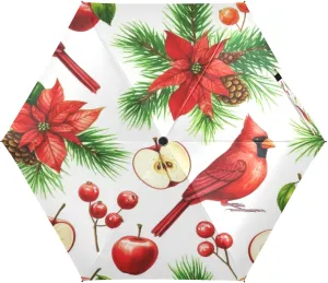 Umbrellas for Sun, Windproof Compact Travel Umbrella, Ideal for Car, Purse, Men and Women, Cardinal Festive Red