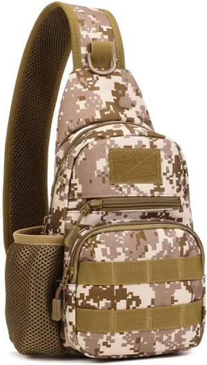 UNISTRENGH Tactical Sling Bag Chest Pack Molle Daypack iPad Mini Military Shoulder Bag Crossbody Duty Gear Backpack (Desert Camouflage)