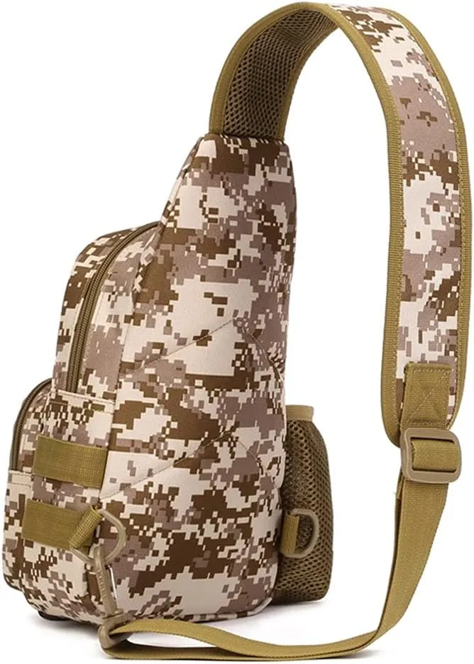 UNISTRENGH Tactical Sling Bag Chest Pack Molle Daypack iPad Mini Military Shoulder Bag Crossbody Duty Gear Backpack (Desert Camouflage)