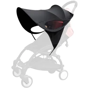 Universal Stroller Sun Cover UV Protection Baby Stroller Sun Shade Buggy Pram Sun Rain Shade Blackout Blind Canopy Cover Pushchair Sunblock Cover for Travel Park Zoo, black
